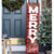 "Merry Christmas" Checkered Porch Sign - 48" - White and Red - IMAGE 2