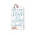17" Blue and White "Peace Love and Sandy Feet" Hanging Tag Sign - IMAGE 1