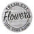 20" Black and White "Fresh Cut Flowers Seeds Stems Blooms" Outdoor Wall Sign - IMAGE 1