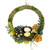 Easter Egg and Bird Nest Small Artificial Wreath with Shaved Wood Flowers - 12" - IMAGE 1