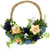 12" Blue and Tan Poppy Floral Wooden Spring Basket Wreath - IMAGE 1