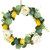 9" Cream Rose, Green and Yellow Thistle Hanging Spring Wreath - IMAGE 1