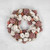 13" White and Pink Wooden Floral Christmas Wreath with Pinecones - IMAGE 3