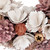 13" White and Pink Wooden Floral Christmas Wreath with Pinecones - IMAGE 5