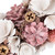 13" White and Pink Wooden Floral Christmas Wreath with Pinecones - IMAGE 6