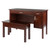 2pc Walnut Finish Office Desk Set with Bench 44.75" - IMAGE 1