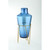 Hand-Blown Glass Bottle Vase with Stand - 17.5" - Blue and Gold - IMAGE 1