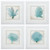 Set of 4 Blue and White Coral Square Wall Art Decors 21" x 21" - IMAGE 1