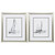 Set of 2 Black and White Coastal Boat Sketch Rectangular Wall Art Decors 22" x 19" - IMAGE 1