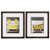 Set of 2 Yellow and White Bath Rectangular Wall Art Decors 17" x 15" - IMAGE 1