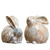Set of 2 White and Brown Assorted Rabbit Figurines 6.5" - IMAGE 1