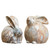 Pudgy Rabbit Figurines - 6.5" - White and Brown - Set of 2 - IMAGE 1