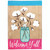 Welcome Y'all Cotton Puffs Embroidered Double Applique Outdoor Garden Flag - 18" x 13" - IMAGE 1
