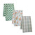 Quatrefoil, Plaid and Floral Kitchen Tea Towels - 28" - White and Green - Set of 3 - IMAGE 1