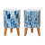 Set of 2 Blue Abstract Mini Pots with Legs 6" - IMAGE 1