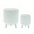 Solid Footed Mini Planters - 5.5" - White - Set of 2 - IMAGE 1