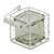 3.5" Clear and White Square Glass Jar in Wire Basket with Handle - IMAGE 2