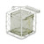 3.5" Clear and White Square Glass Jar in Wire Basket with Handle - IMAGE 4