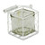 3.5" Clear and White Square Glass Jar in Wire Basket with Handle - IMAGE 5