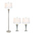 Lamp Set with Tapered Shades - 60" - Brushed Nickel Finish and White - Set of 3 - IMAGE 3