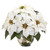 14' White Poinsettia Christmas Artificial Arrangement in Silver Bowl - IMAGE 1