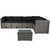 Taupe Outdoor Wicker Lounge Sectional Set with Coffee Table and Glass Top - IMAGE 1