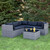 Taupe Outdoor Wicker Lounge Sectional Set with Coffee Table and Glass Top - IMAGE 2