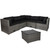Taupe Outdoor Wicker Lounge Sectional Set with Coffee Table and Glass Top - IMAGE 3