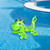 Inflatable Spotted Dinosaur Ride-On Pool Float - 46.5" - Green - IMAGE 2