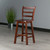 Wooden Bar Stool with Swivel Backrest - 38.5" - Brown - IMAGE 1