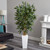 5.5' Black Bamboo Artificial Tree in White Tower Planter - IMAGE 2