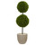 4' Artificial Boxwood Double Ball Topiary Outdoor Tree in Oval Planter - IMAGE 1
