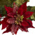 14" Poinsettia and Holly Berry Artificial Christmas Candelabrum - IMAGE 3