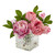 10" Pink Peony Artificial Plant with Glass Vase - IMAGE 1