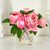 10" Pink Peony Artificial Plant with Glass Vase - IMAGE 3