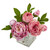 10" Pink Peony Artificial Plant with Glass Vase - IMAGE 5