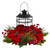 18" Poinsettia with Berry and Pine Artificial Arrangement Christmas Candelabrum - IMAGE 1