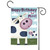 Happy Birthday to Moo Outdoor Garden Flag - 18" x 12.5" - Blue and Green - IMAGE 1