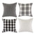 Farmhouse Check Outdoor Patio Throw Pillow Covers - 18" - Set of 4 - IMAGE 1