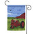Blue and Red Tractor Outdoor Garden Flag 18" x 12.5" - IMAGE 1