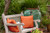 20" x 20" Orange and White Mudcloth Square Outdoor Throw Pillow - IMAGE 2