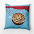 16" x 16" Blue and White All Net Square Outdoor Throw Pillow - IMAGE 1