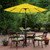 9ft Solar Lighted Outdoor Patio Market Umbrella with Hand Crank and Tilt, Yellow - IMAGE 2