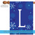 Blue and White Winter Snowflakes Monogram L Outdoor House Flag 40" x 28" - IMAGE 5