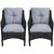 4-Piece Resin Wicker Deep Seated Patio Set with Cushions - Black and Gray - IMAGE 5