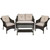 4pc Taupe Resin Wicker Deep Seated Patio Set with Beige Cushions - IMAGE 1