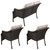 4pc Taupe Resin Wicker Deep Seated Patio Set with Beige Cushions