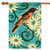 Blue and Brown Baltimore Oriole Outdoor House Flag 28" x 40" - IMAGE 1