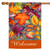 Orange and Gray Fall Leaves Outdoor House Flag 28" x 40" - IMAGE 1