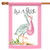 Stork "It's a Girl" Fade Resistant Outdoor Flag - 40" x 28" - White and Pink - IMAGE 1